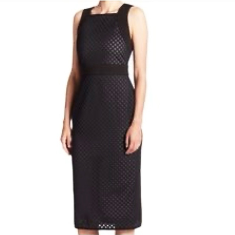 Shoshanna Black Textured Sheath Dress